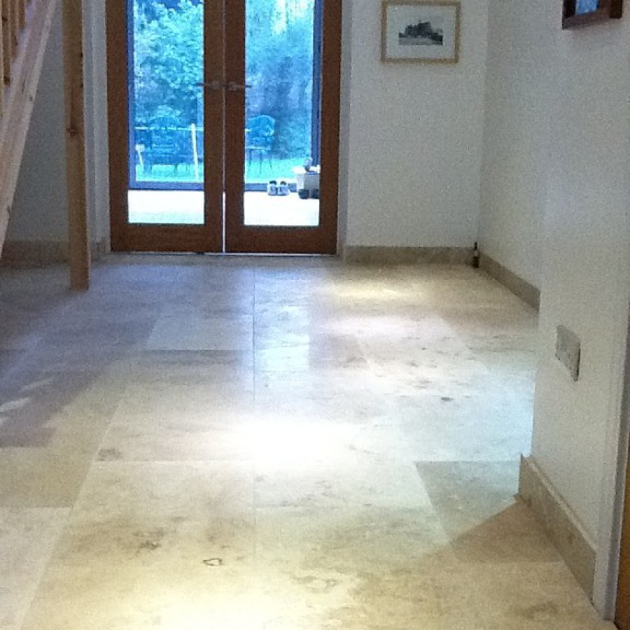 Travertine floor tiling